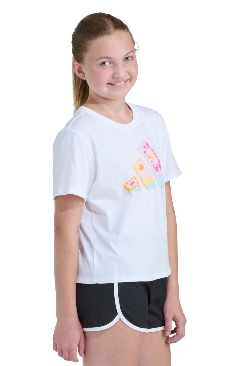 adidas Kids' Badge of Sport Logo Graphic T-Shirt, Alternate, color, White W/ Multi