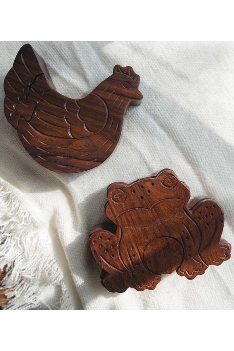 Chicken Puzzle Box - Hand Carved Wood, Alternate, color, Hand Carved Wood