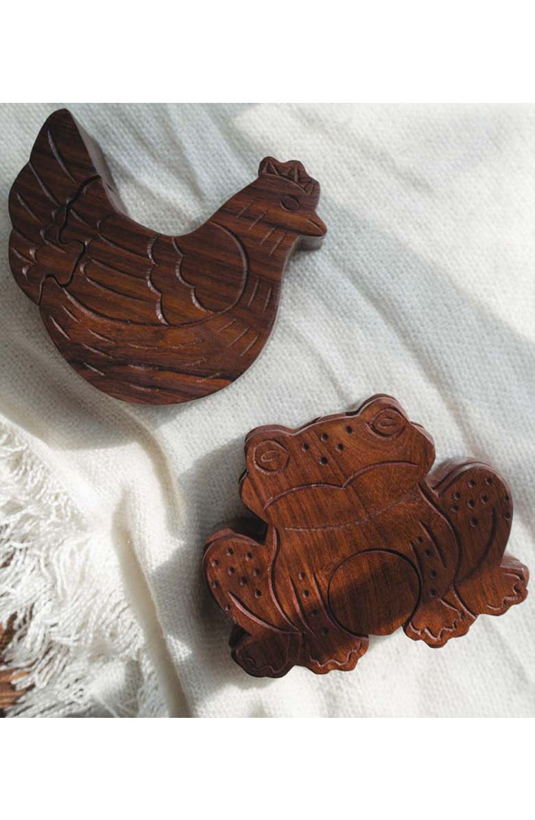 Matr Boomie Chicken Puzzle Box - Hand Carved Wood, Alternate, color, Hand Carved Wood