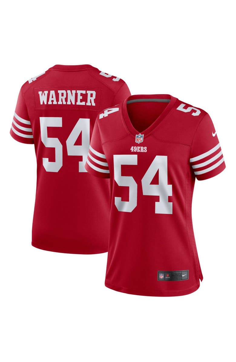 Nike Women's Nike Fred Warner Scarlet San Francisco 49ers Player Jersey, Main, color, Scarlet