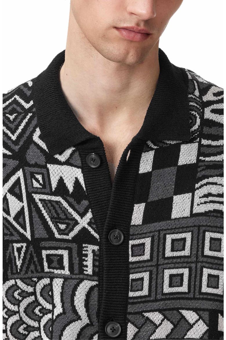 Simone Jacquard Cardigan, Alternate, color, BLACK