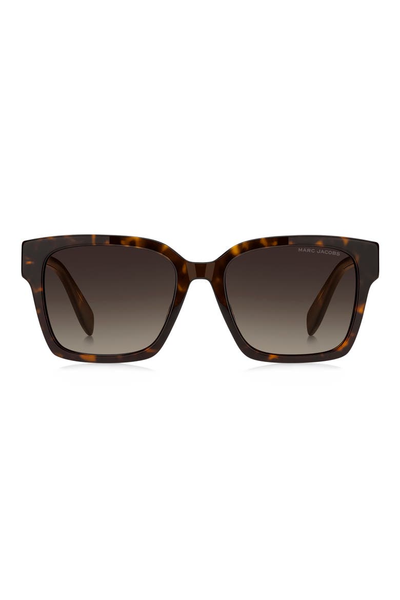 53mm Gradient Square Sunglasses, Main, color, HAVANA/ BROWN SF