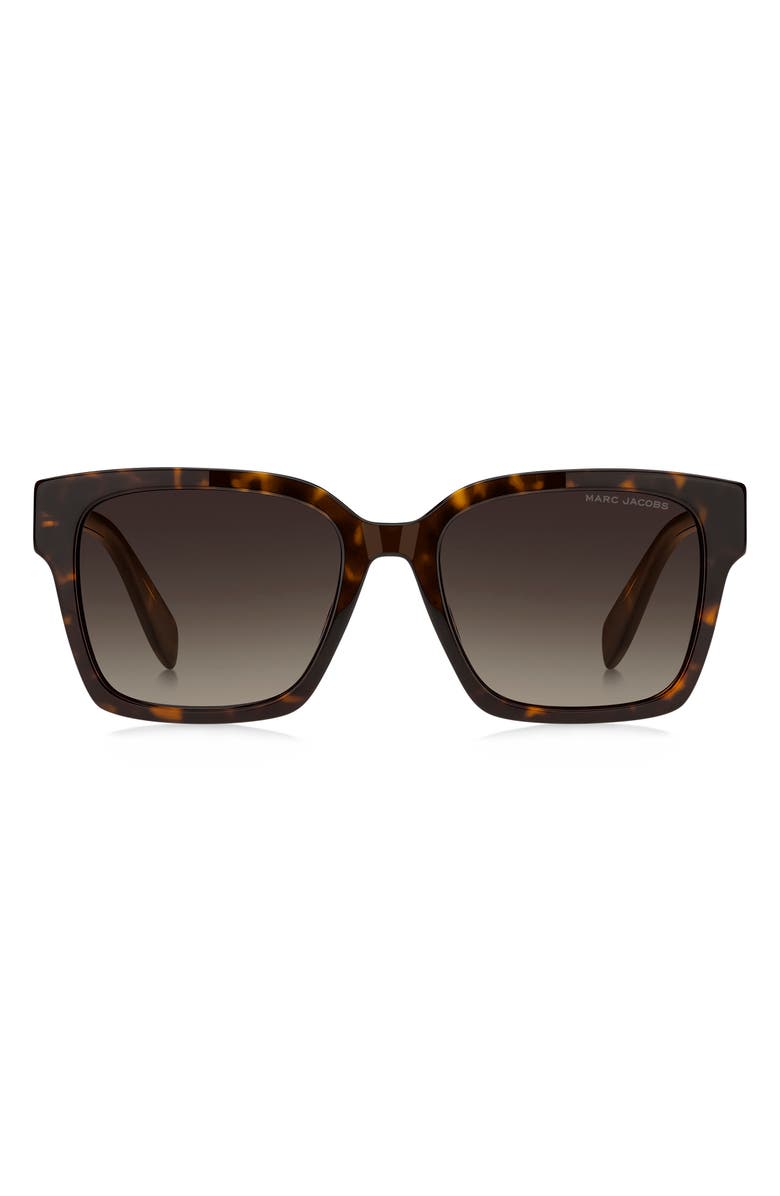 Marc Jacobs 53mm Gradient Square Sunglasses, Main, color, Havana/ Brown Sf
