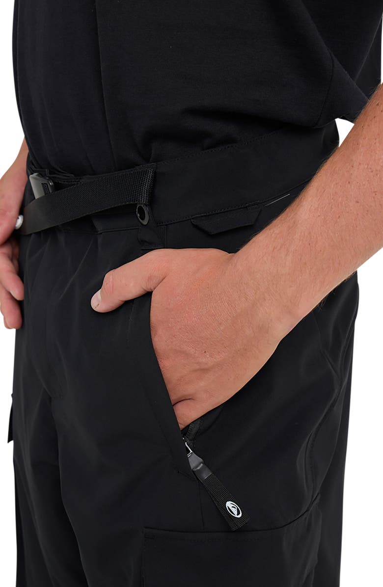 Quiksilver Snow Down Waterproof Cargo Snowboard Pants, Alternate, color, Black