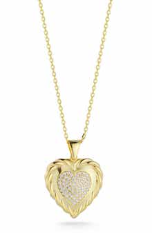 Pavé Cubic Zirconia Heart Pendant Necklace