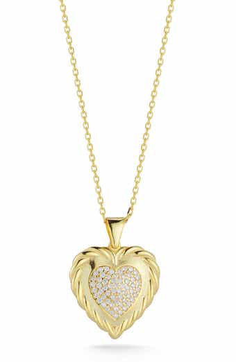 Pavé Cubic Zirconia Heart Pendant Necklace
