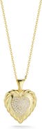 SPHERA MILANO Pavé Cubic Zirconia Heart Pendant Necklace