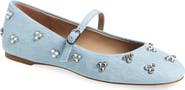 Stuart Weitzman Tammy Crystal Embellished Mary Jane Flat
