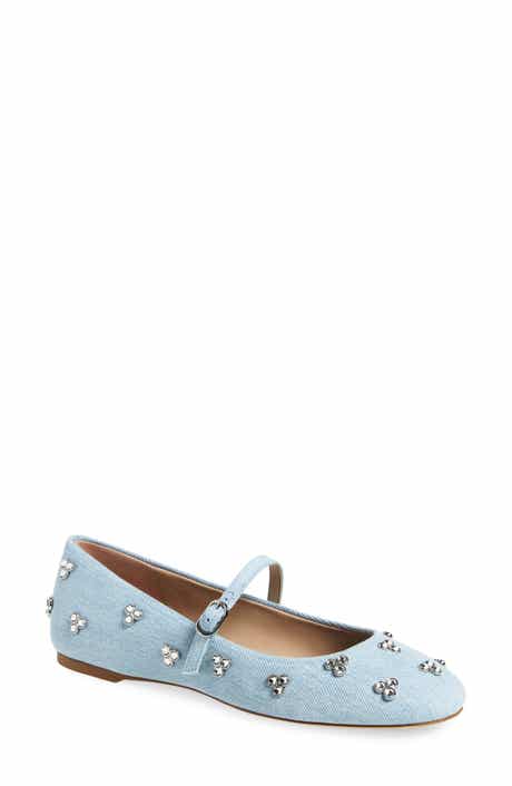 Stuart Weitzman Tammy Crystal Embellished Mary Jane Flat