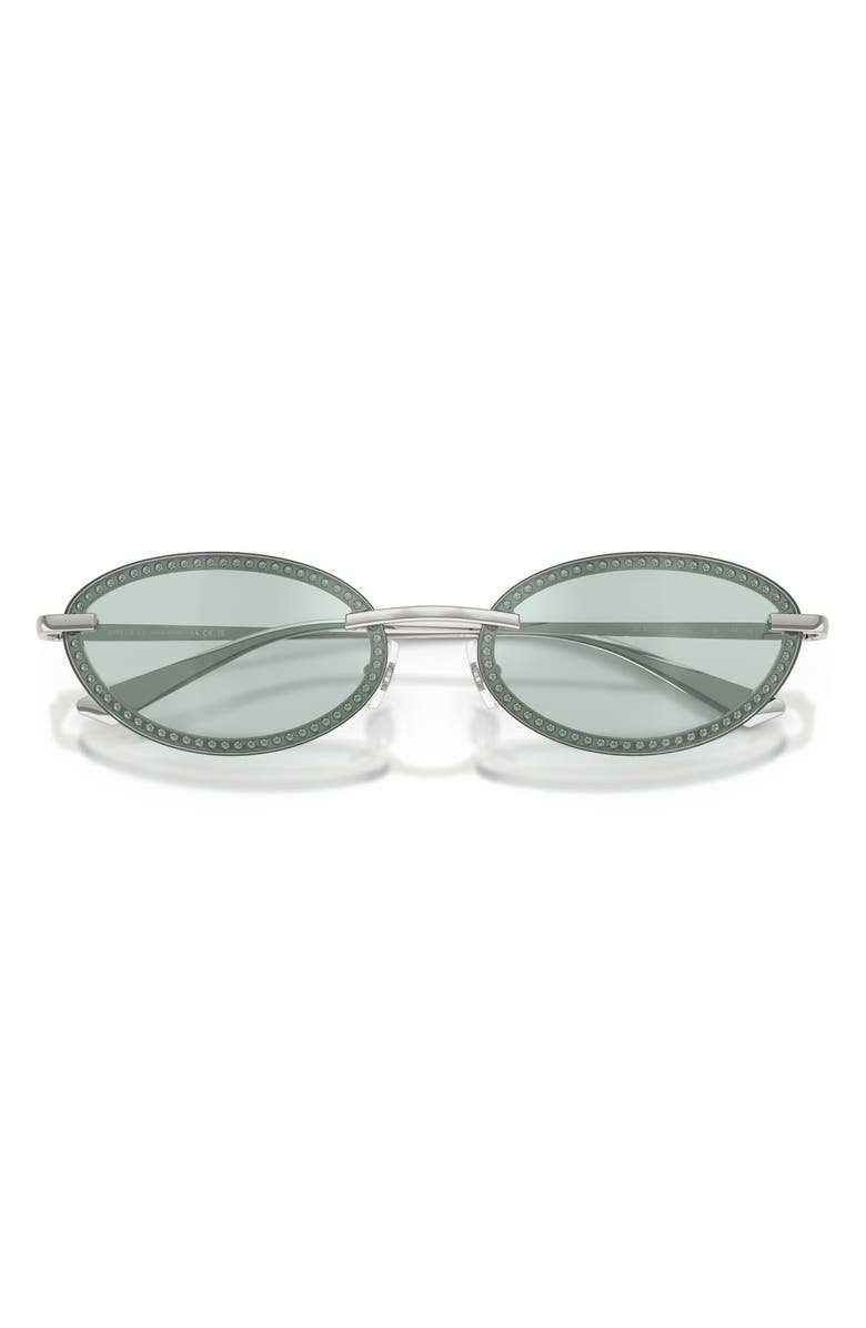 Jimmy Choo Zina 59mm Oval Sunglasses, Alternate, color, Silver / Azure Flash Silver