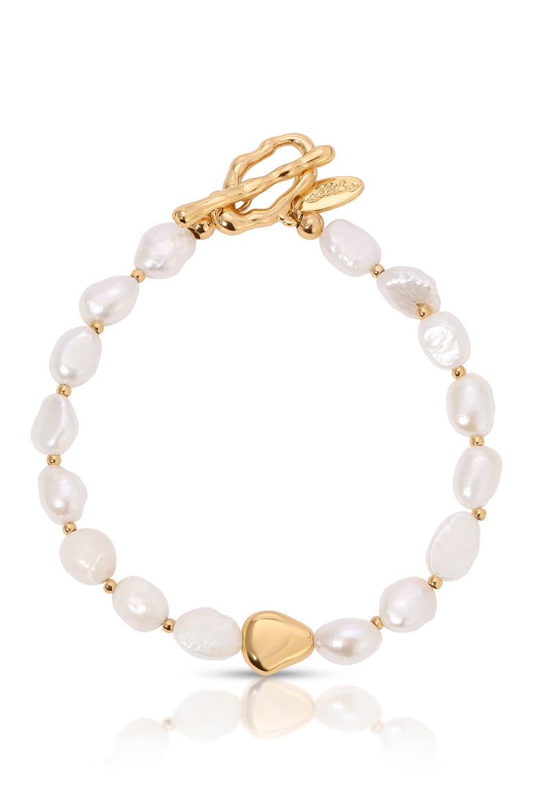 Freshwater Pearl Bracelet, Main, color, GOLD