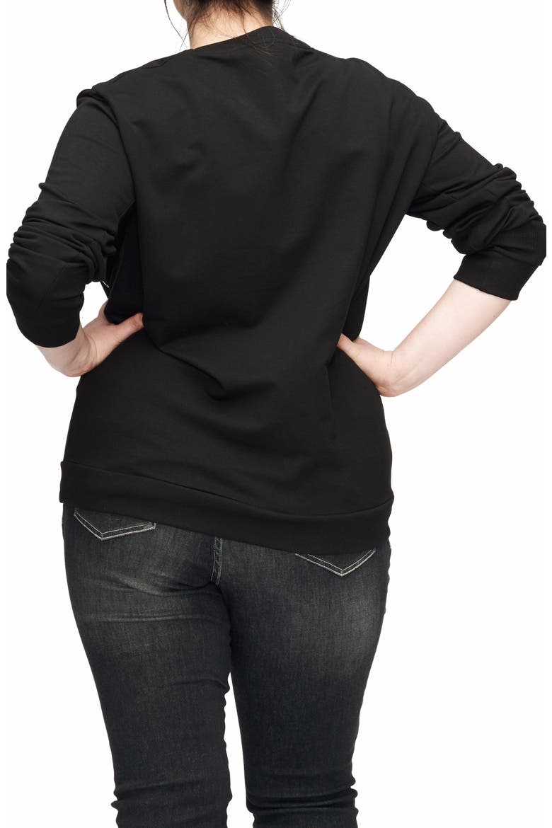 Meridian Zip Front Sweatshirt, Alternate, color, BLACK