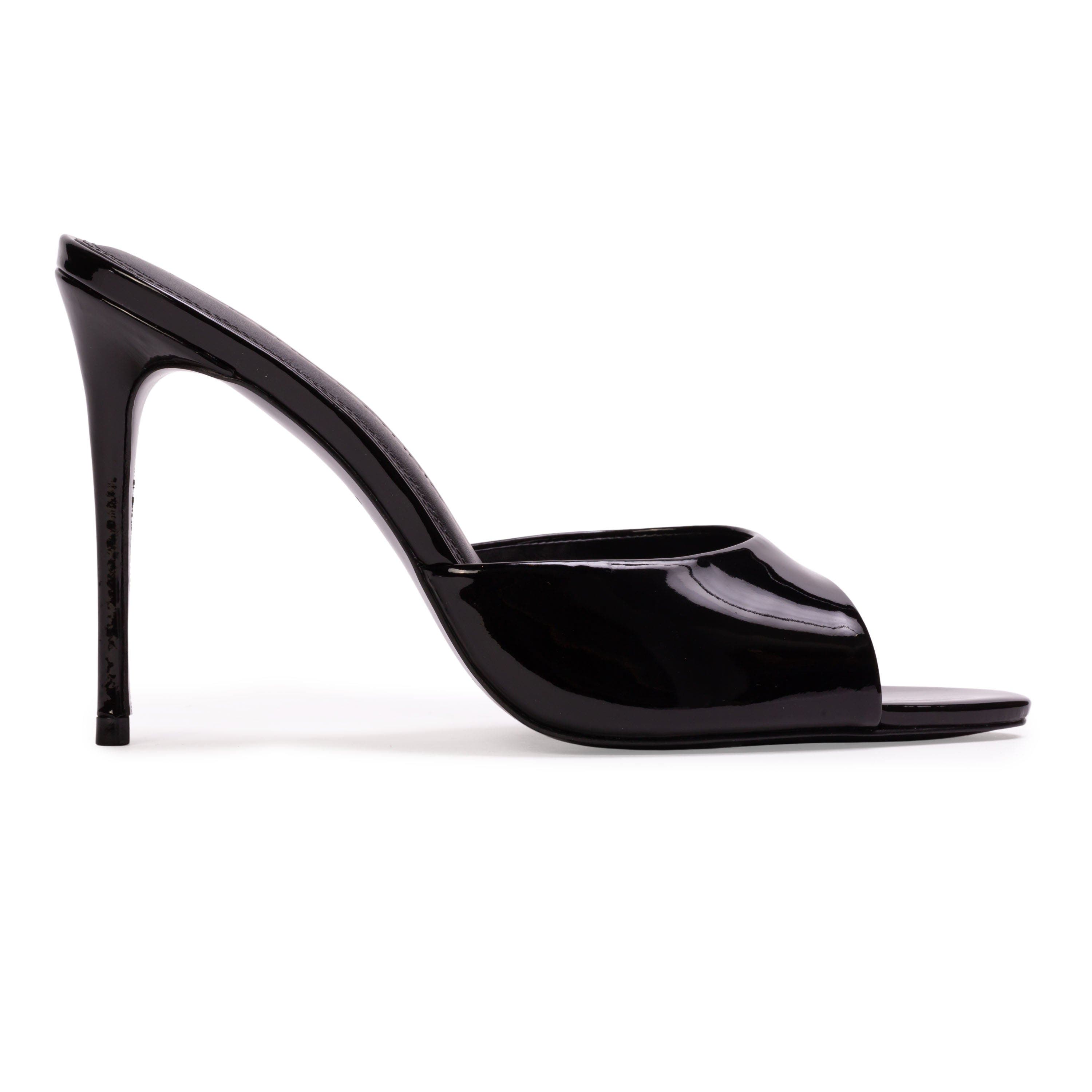 BLACK SUEDE STUDIO Jazz 100 Patent Mule, Main, color, Black Patent Leather