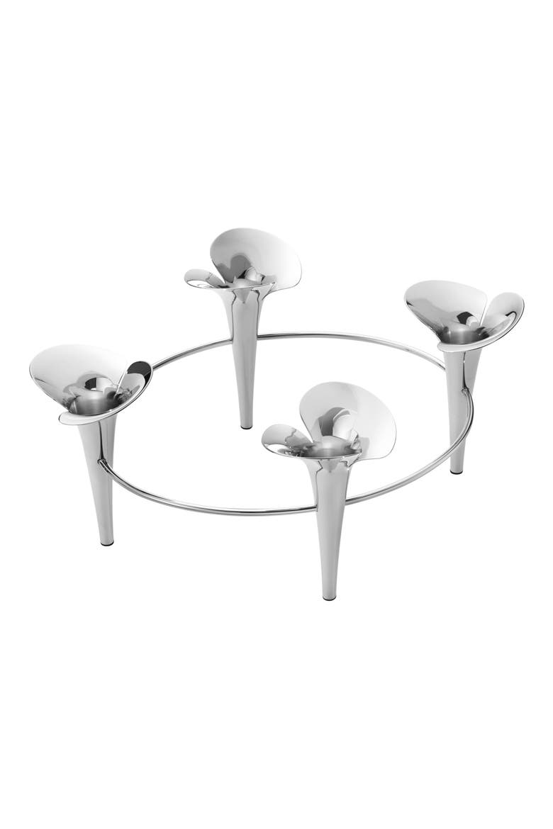 Bloom Taper Candleholder, Main, color, STAINLESS STEEL