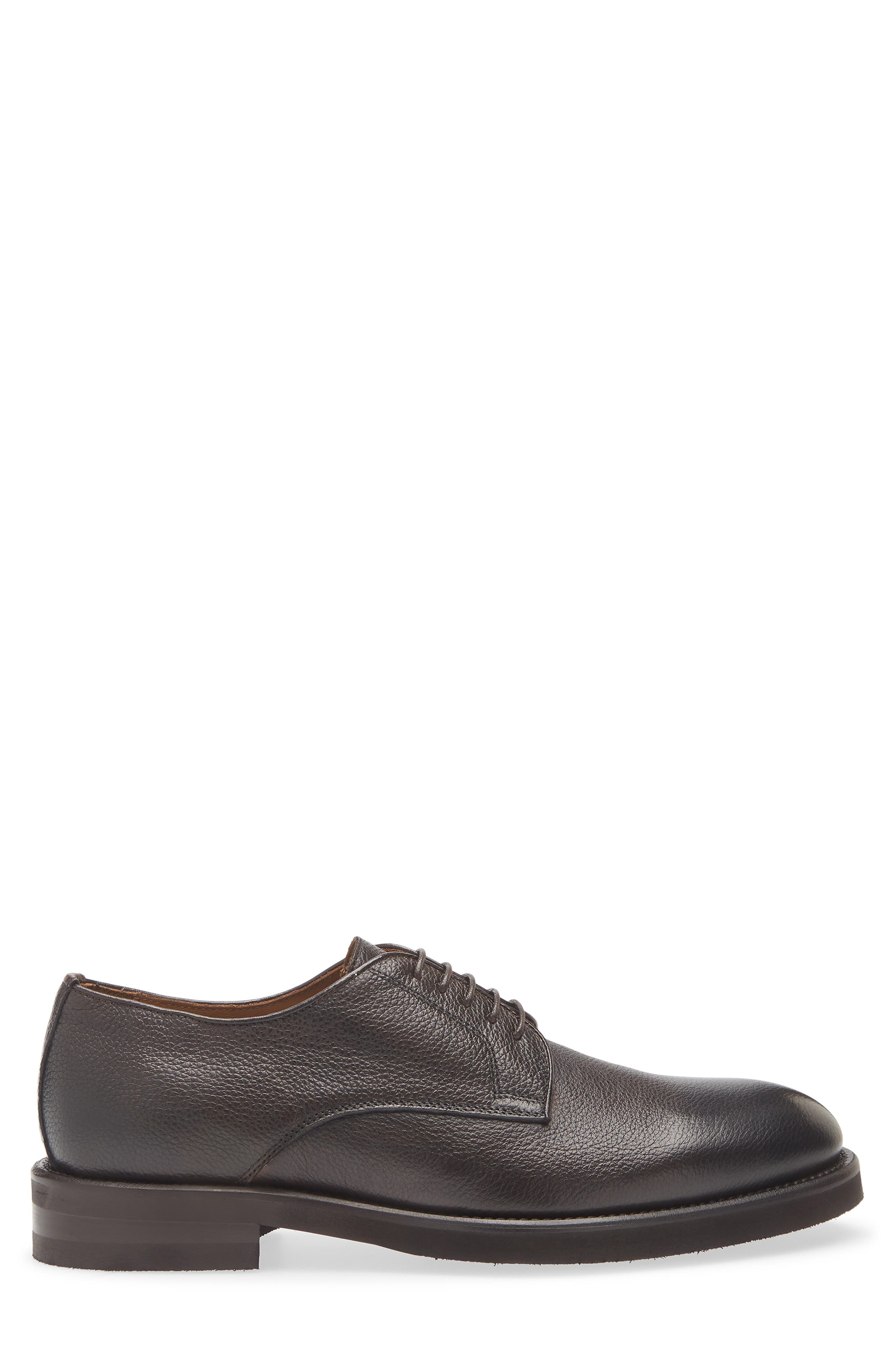 Italian Collection Collodi Plain Toe Blucher Derby, Alternate, color, DARK BROWN LEATHER