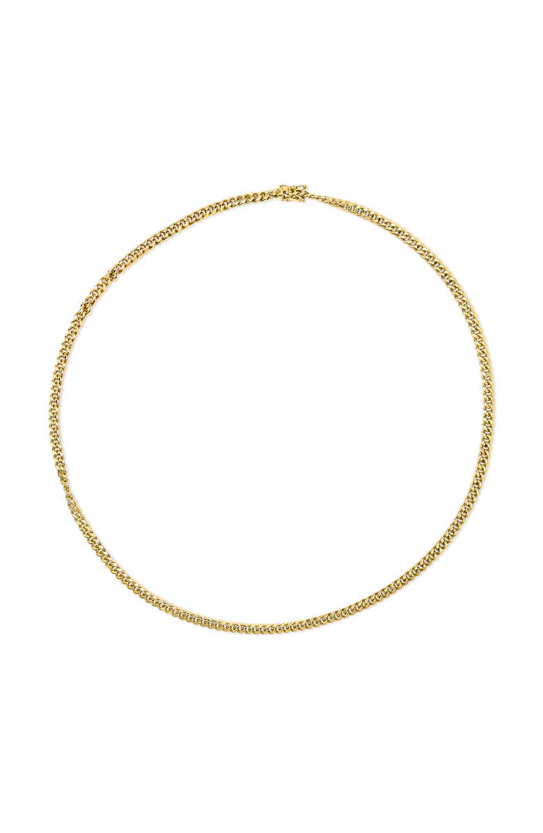 Haus of Brilliance Semi-Solid 14K Yellow Gold 4.5mm Miami Cuban Chain Necklace - Unisex Chain, Alternate, color, Yellow