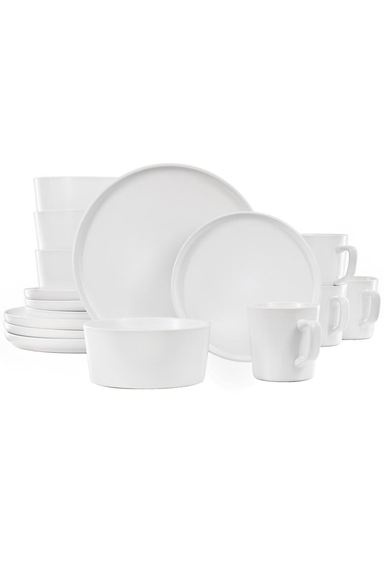 Luxmatte White 16 Piece Dinnerware Set, Main, color, White