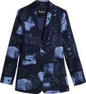 Desigual Print Two-Button Blazer