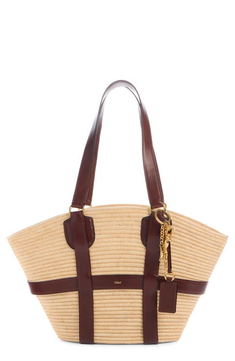 Kerala Straw & Leather Tote