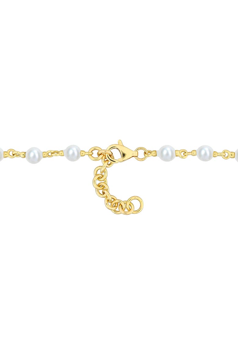 Cultured Pearl Station Bracelet 10k, Alternate, color, Yellow Gold