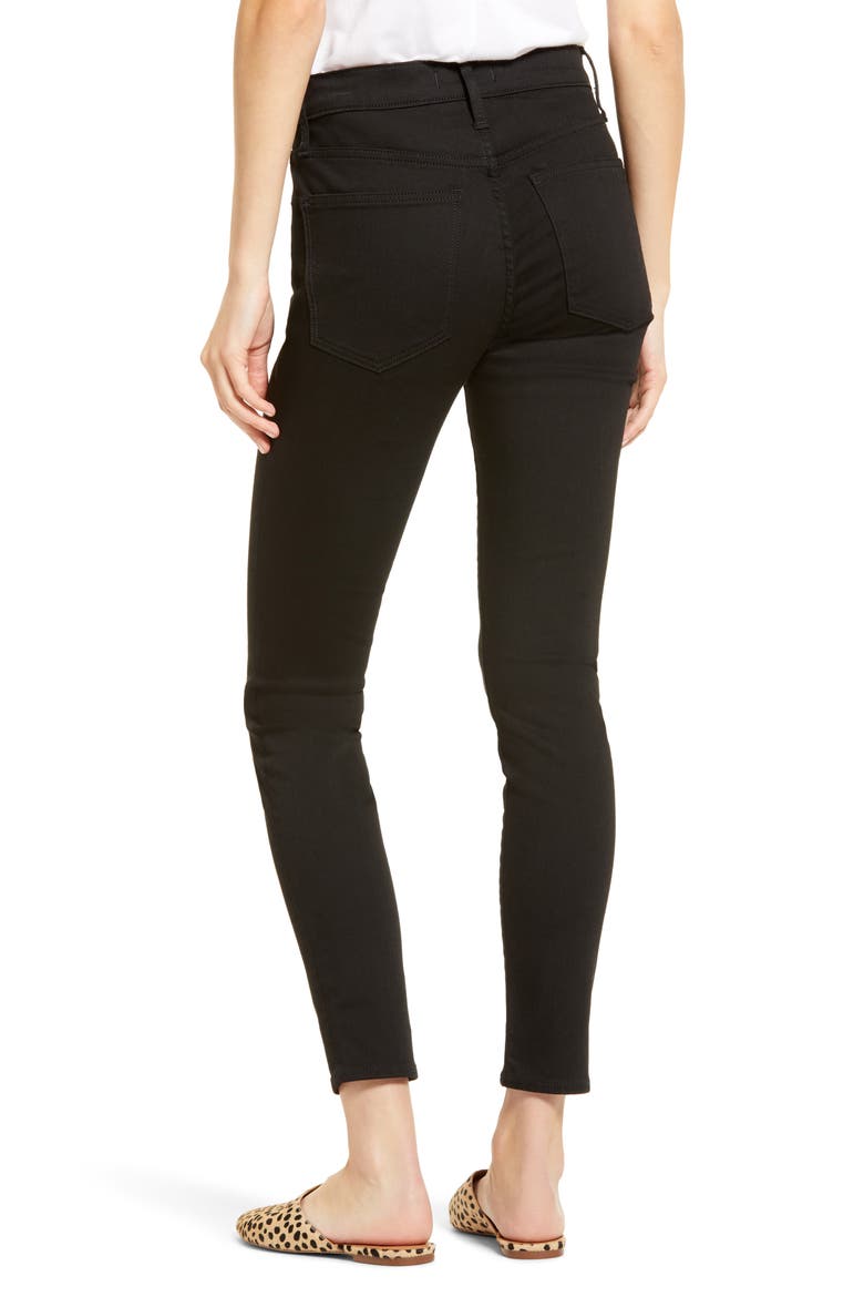 High Waist Skinny Jeans, Alternate, color, BLACK FROST