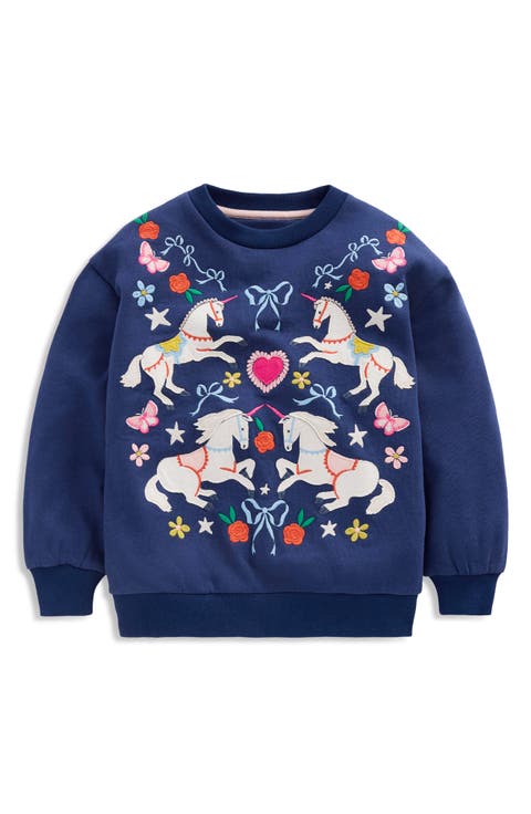 Kids' Bobbie Appliqué Cotton Sweatshirt (Toddler, Little Kid & Big Kid)