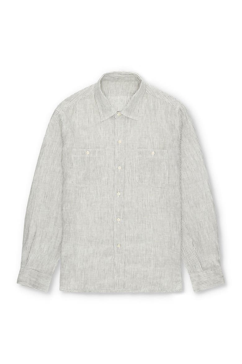 Work Cotton Ribbed Shirt, Main, color, GREEN