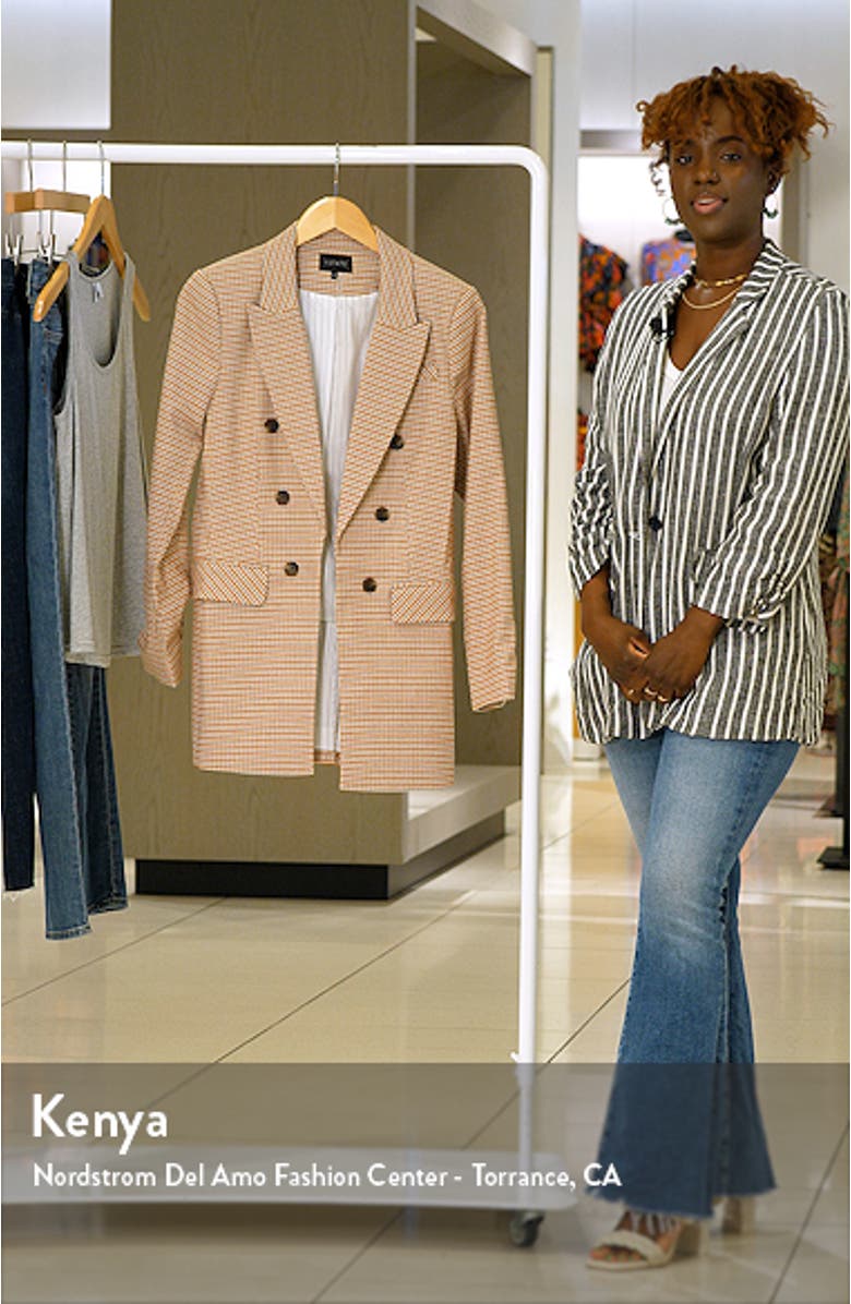 Plaid Double Breasted Long Blazer, sales video thumbnail