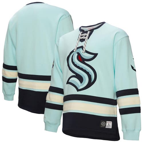 Mitchell & Ness Light Blue Seattle Kraken Heritage Lace-up Pullover Sweatshirt In Light Blue