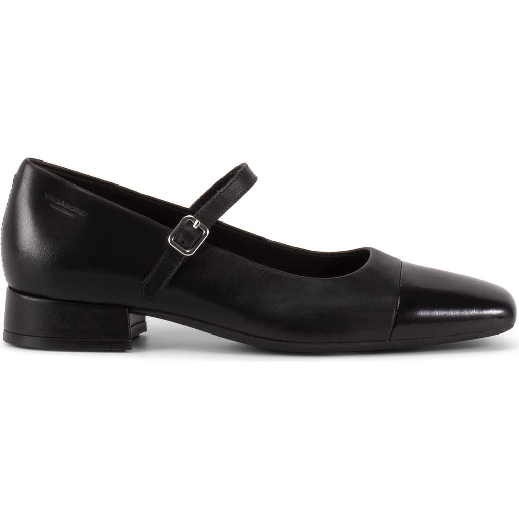 Vagabond Shoemakers Debbi Cap Toe Mary Jane In Black/black