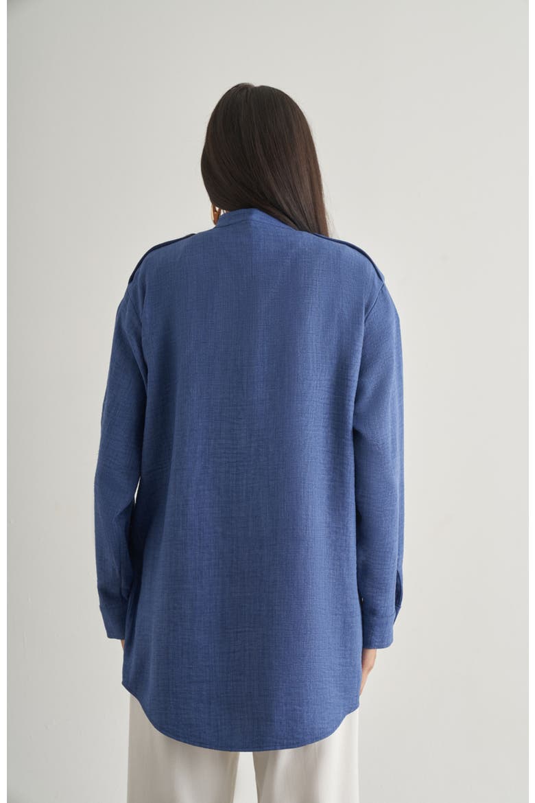 Epaulette Tunic, Alternate, color, Indigo