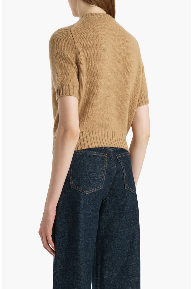 The Nora Short Sleeve Cashmere Cardigan, Alternate, color, BISCOTTI