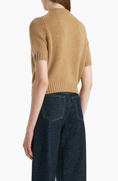 Khaite The Nora Short Sleeve Cashmere Cardigan In Brown