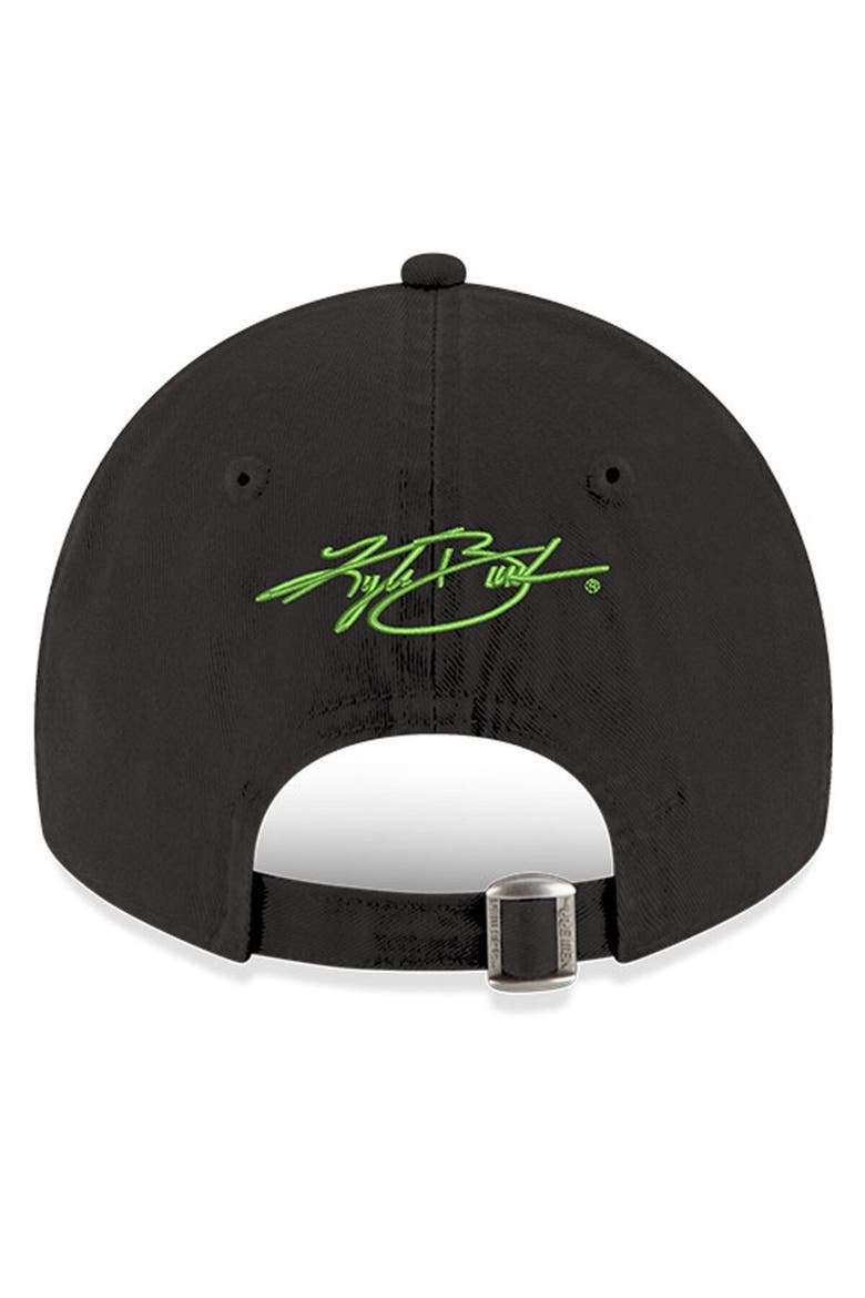 Men's New Era Black Kyle Busch Enzyme Washed 9TWENTY Adjustable Hat, Alternate, color, Black