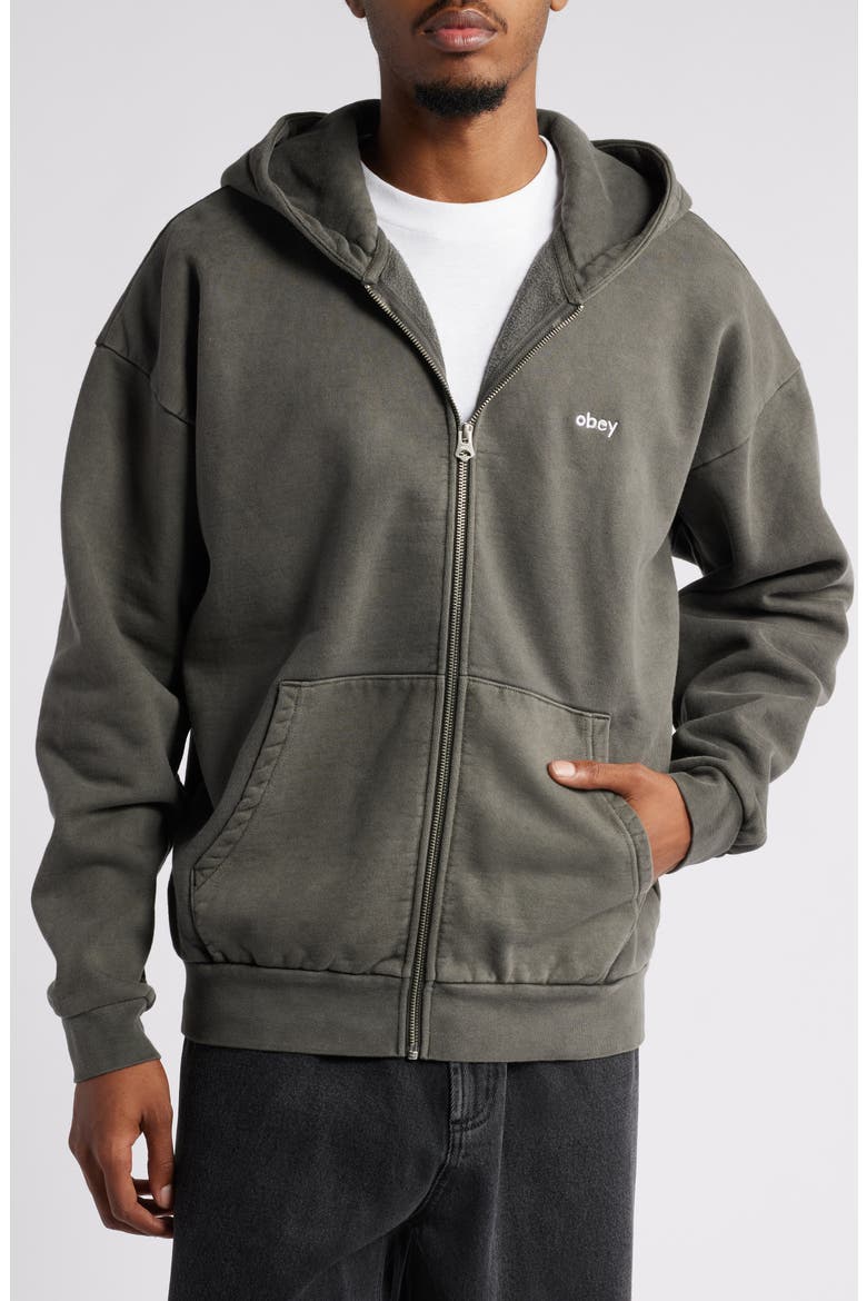 Lowercase Pigment Zip Hoodie, Alternate, color, PIGMENT DIGITAL BLACK