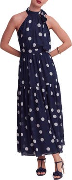 Boden Roisin Tie Neck Maxi Dress