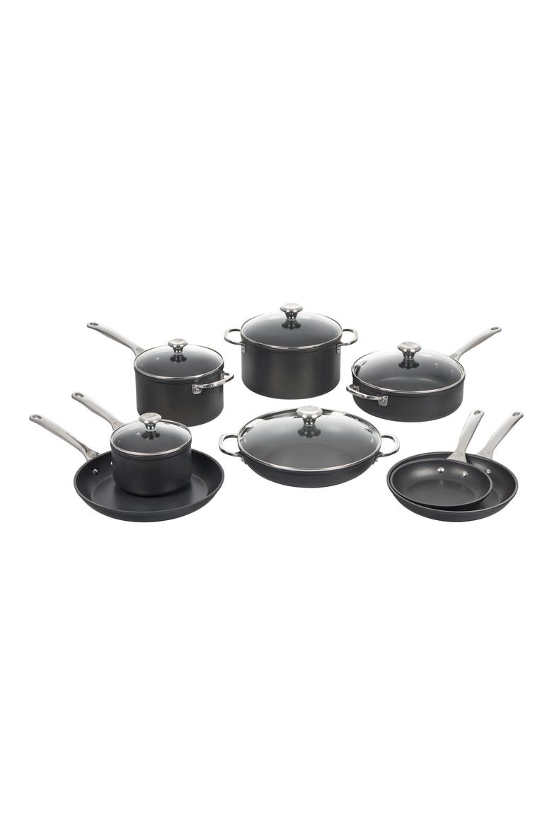 13-Piece Toughened Nonstick PRO Set, Main, color, SILVER/BLACK
