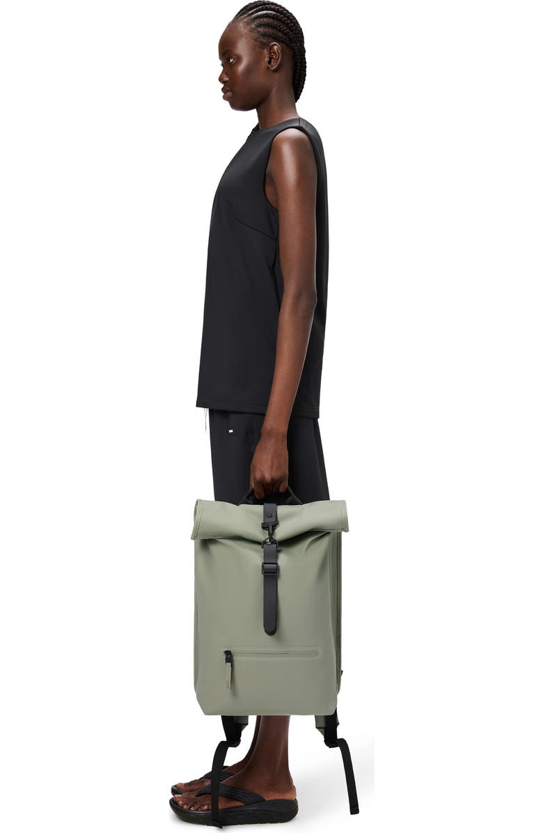 Rains Rolltop Waterproof Rucksack, Alternate, color, Drift