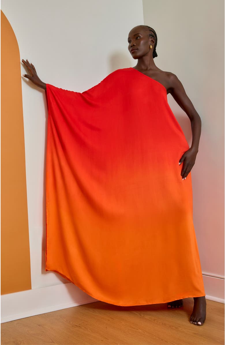 DIARRABLU Satu One-Shoulder Dress Ombra Sherbet Fsc<sup>®</sup> Certified Viscose, Main, color, Ombra Sherbet