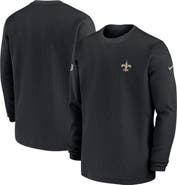 Nike Men's Nike Black New Orleans Saints 2023 Sideline Throwback Heavy Brushed Waffle Long Sleeve Top