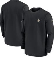 Nike Men's Nike Black New Orleans Saints 2023 Sideline Throwback Heavy Brushed Waffle Long Sleeve Top