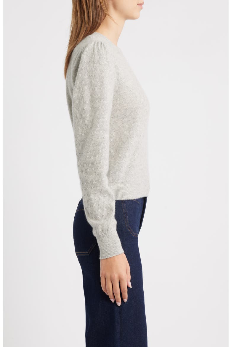 The Pointelle Cashmere Sweater, Alternate, color, LIGHT GREY HEATHER