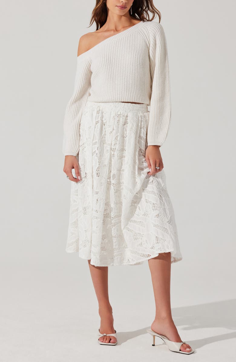 ASTR the Label Ottolia One-Shoulder Crop Sweater, Alternate, color, Off White