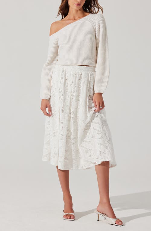 Astr The Label Ottolia One-shoulder Crop Sweater In White