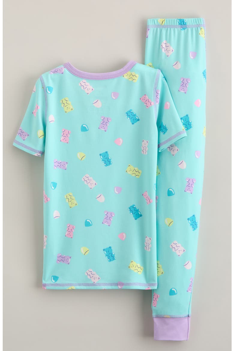 Kids' Fitted Pajamas, Alternate, color, TEAL CANDY TOSS