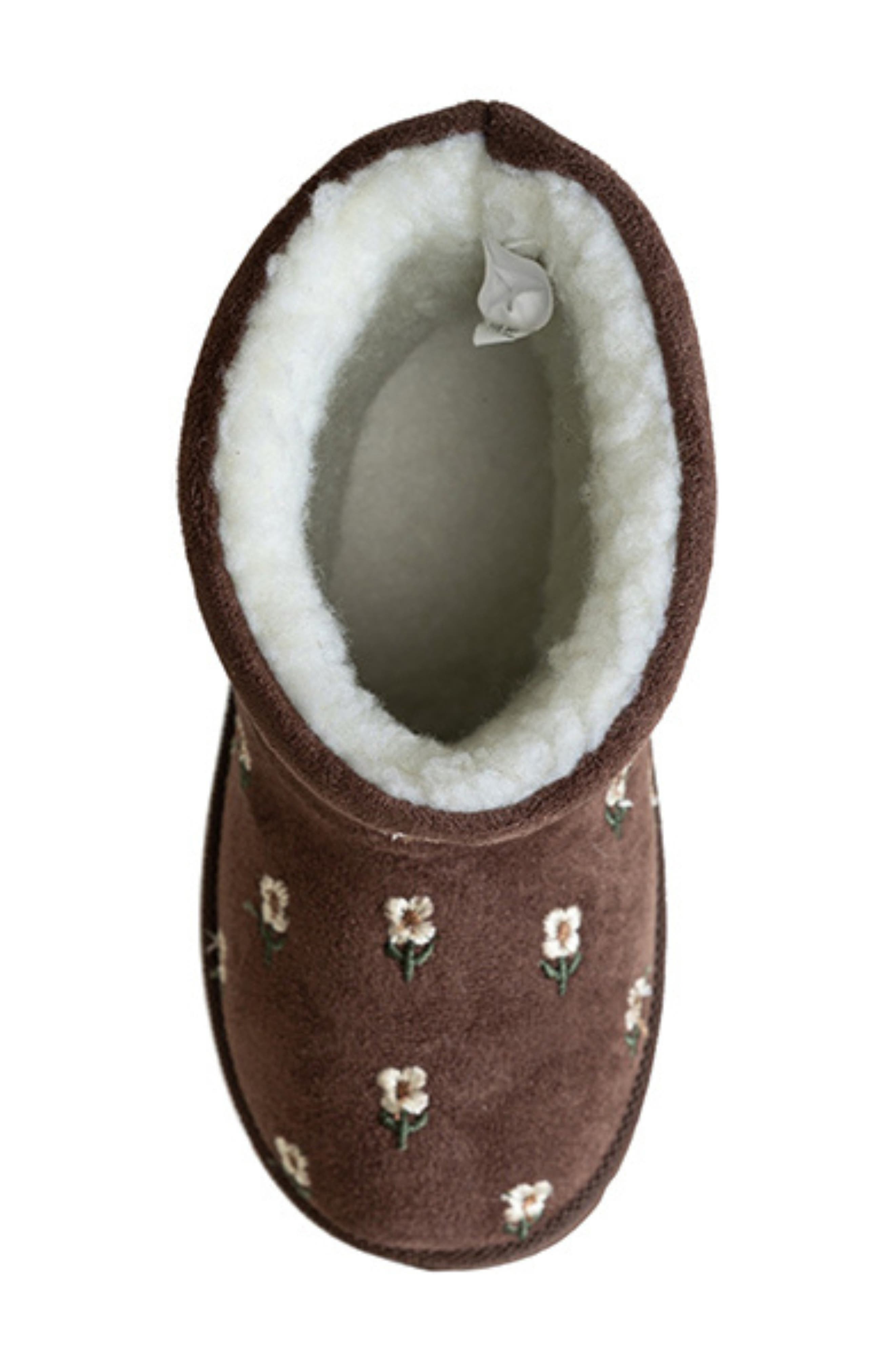 Kids' Embroidered Faux Suede Boot, Alternate, color, CHOCOLATE