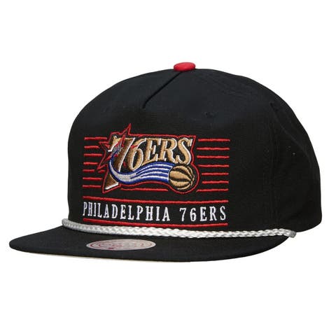 Men's Mitchell & Ness Black Philadelphia 76ers Ascend Deadstock Snapback Hat