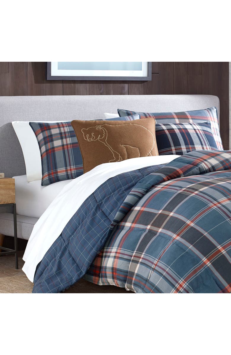 Eddie Bauer Shasta Lake Navy Micro Suede Comforter Set, Alternate, color, Navy