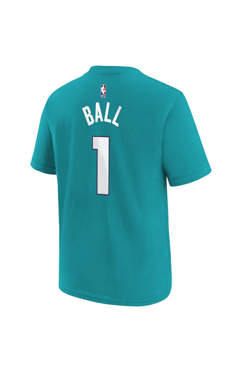 Jordan Brand Youth Jordan Brand LaMelo Ball Teal Charlotte Hornets Icon Name & Number T-Shirt, Alternate, color, Teal