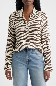 Rails Saige Zebra Stripe Button-Up Shirt